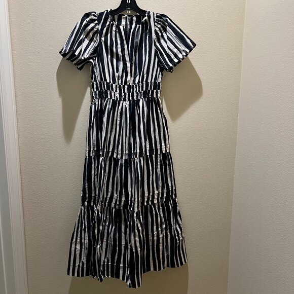 NEW Anthropologie Somerset Carbon Stripe Maxi Dress Size PXS - Picture 2 of 10